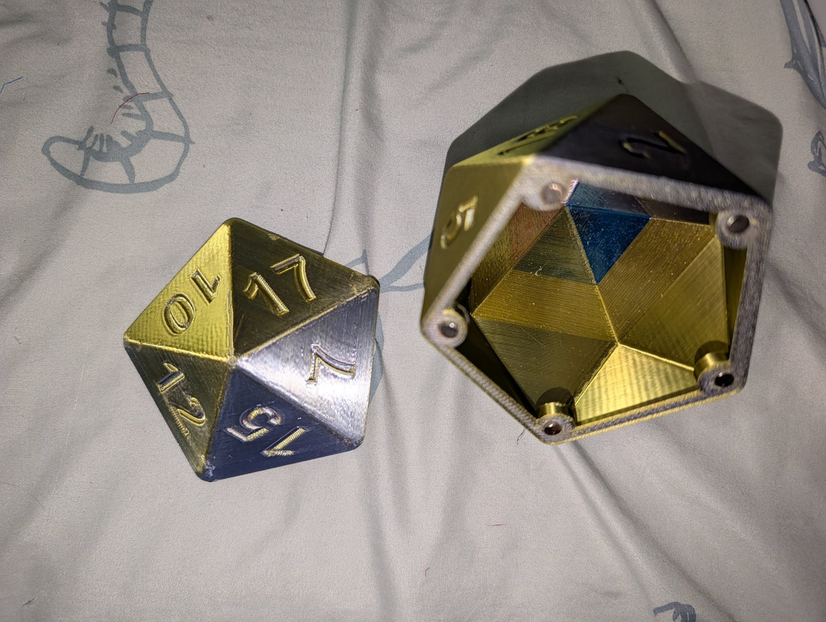 D20 Magnetic Dice Holder – 3D Printed D20 Dice Vault, Magnetic Dice Storage Box, D&D Dice Case