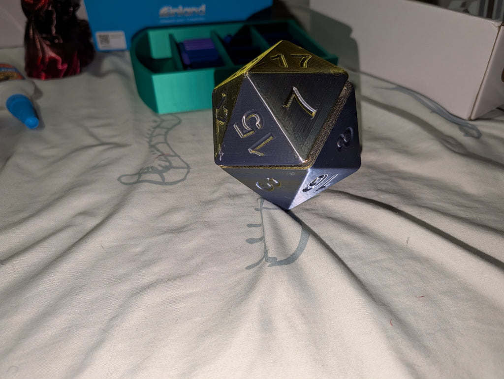 D20 Magnetic Dice Holder – 3D Printed D20 Dice Vault, Magnetic Dice Storage Box, D&D Dice Case
