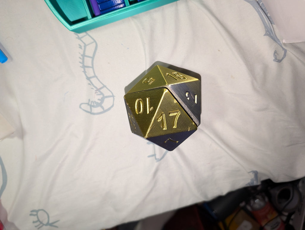 D20 Magnetic Dice Holder – 3D Printed D20 Dice Vault, Magnetic Dice Storage Box, D&D Dice Case