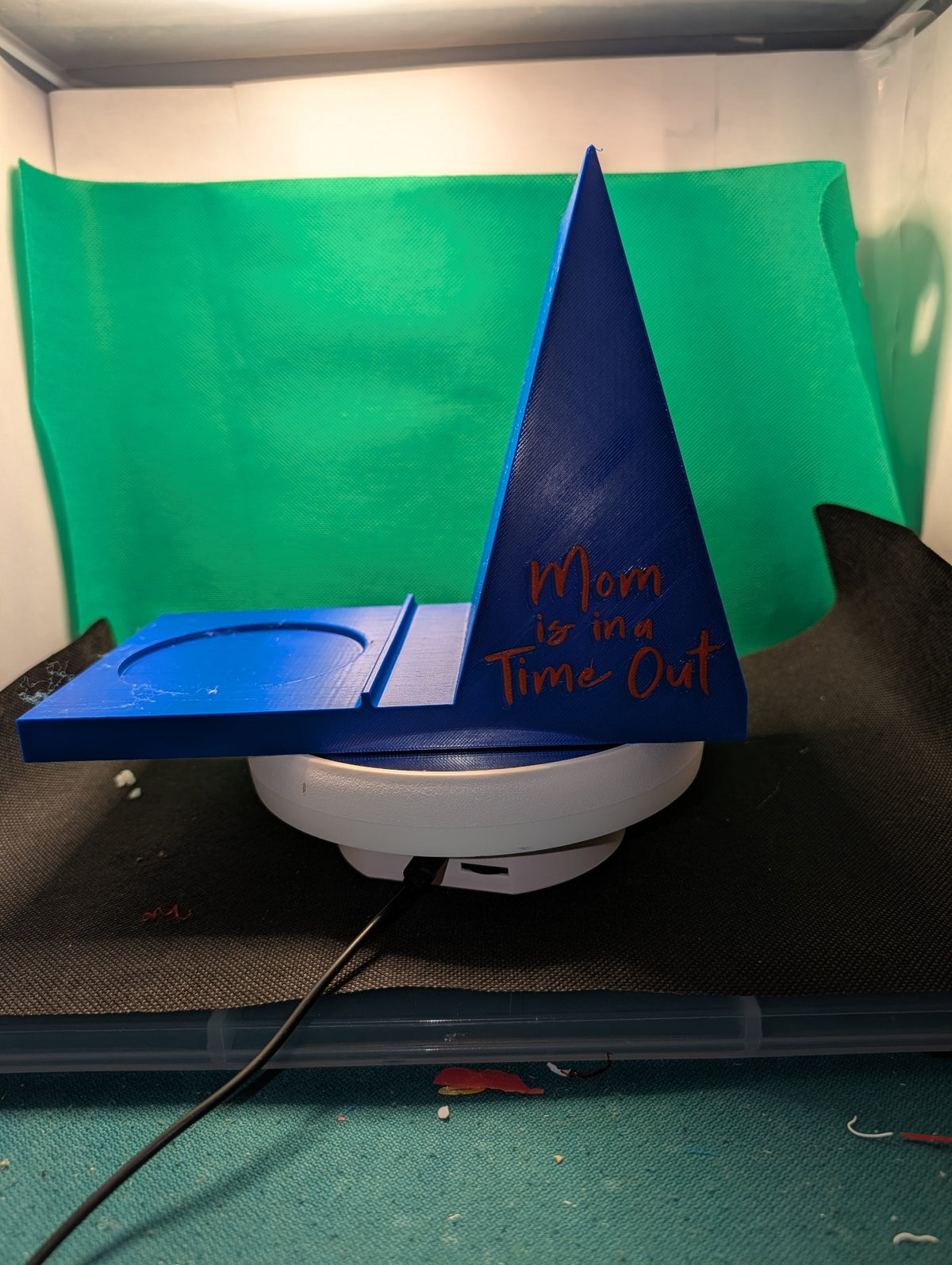 "Mom is in a Time Out" Book Holder with Cup Holder - Funny 3D Printed Reading Caddy, Mother's Day Gift