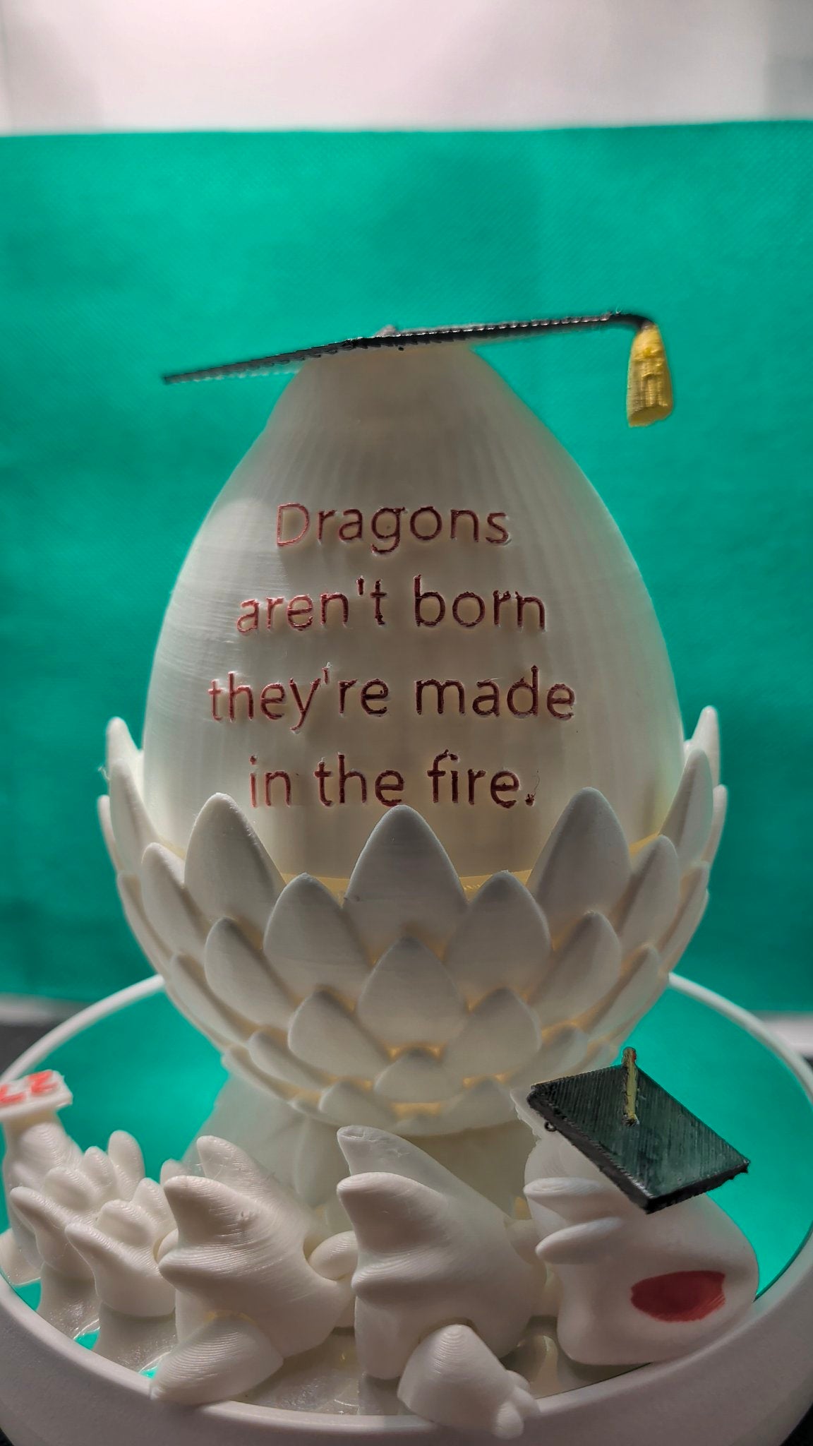 Baby Dragon Graduation Gift Set — Hatching Dragon Egg with Graduation Cap