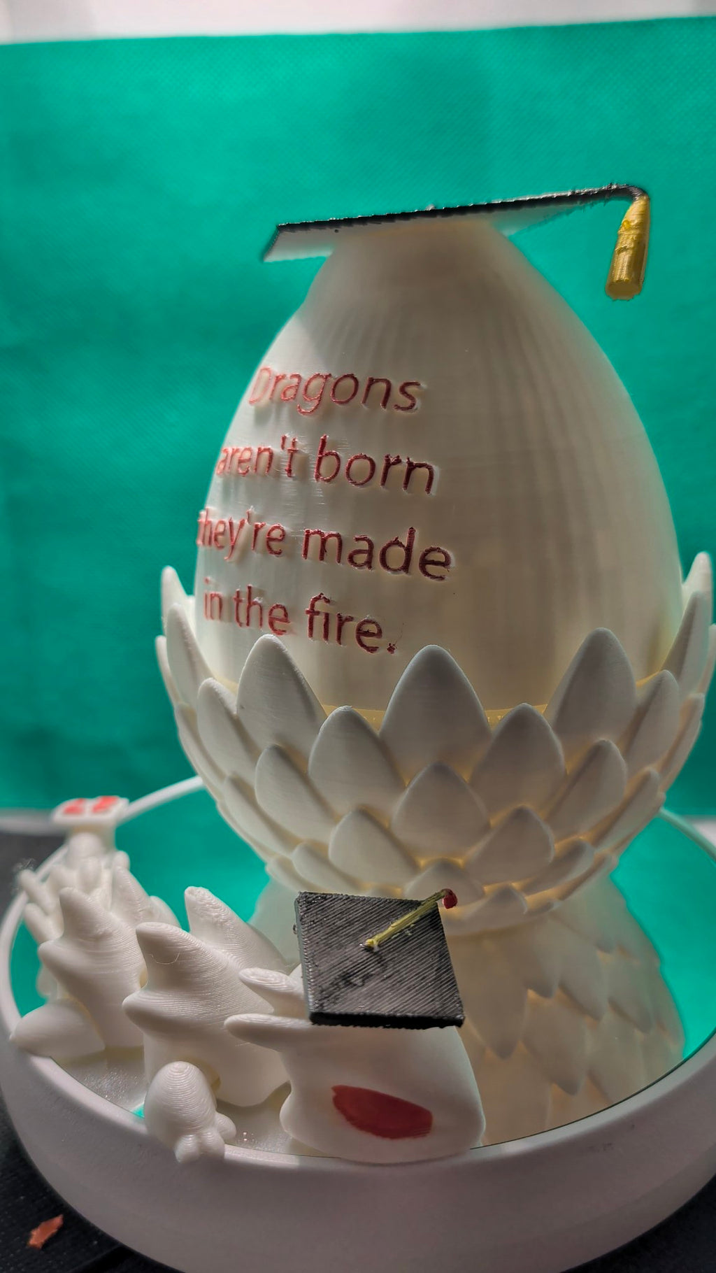 Baby Dragon Graduation Gift Set — Hatching Dragon Egg with Graduation Cap