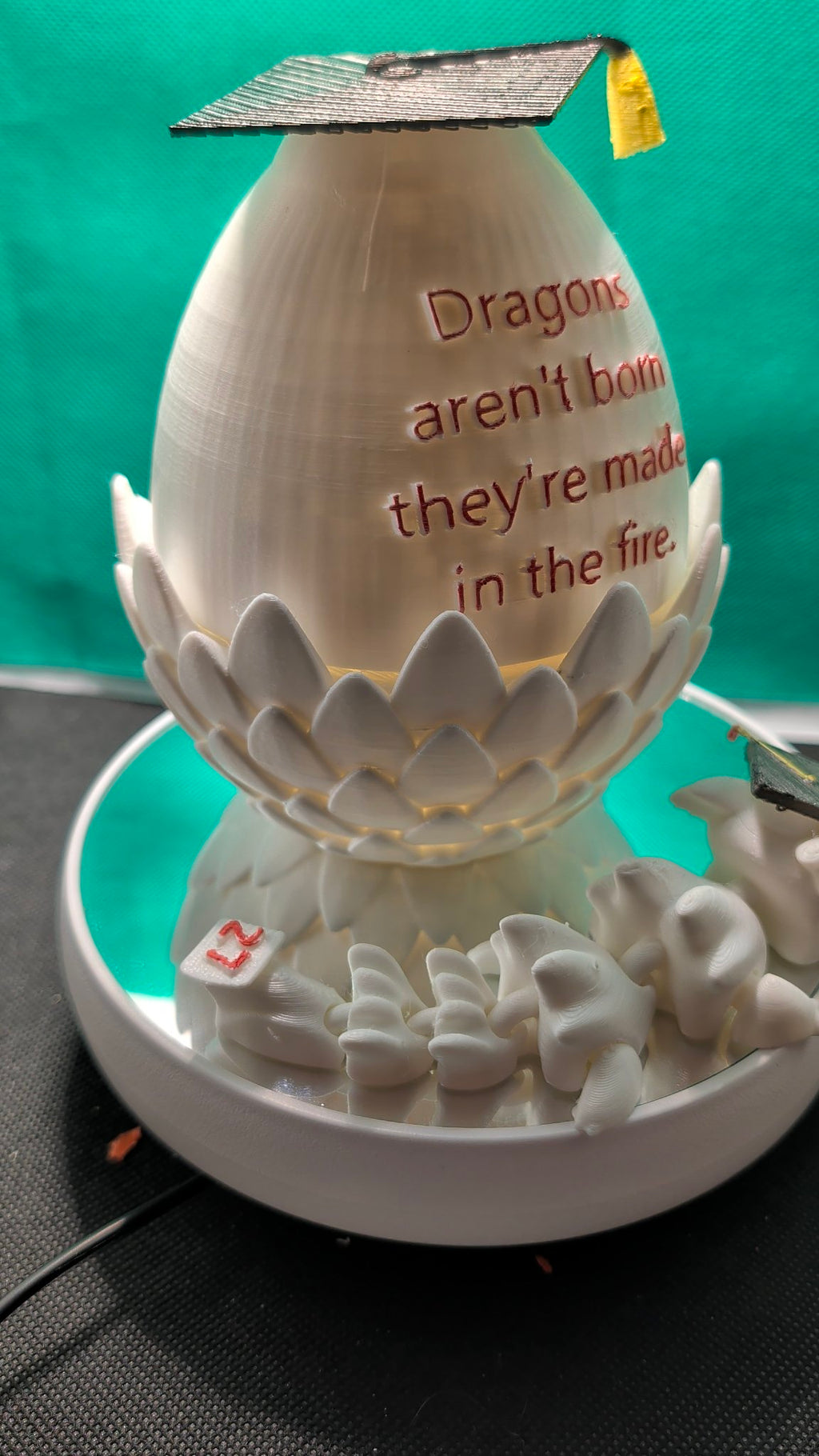 Baby Dragon Graduation Gift Set — Hatching Dragon Egg with Graduation Cap