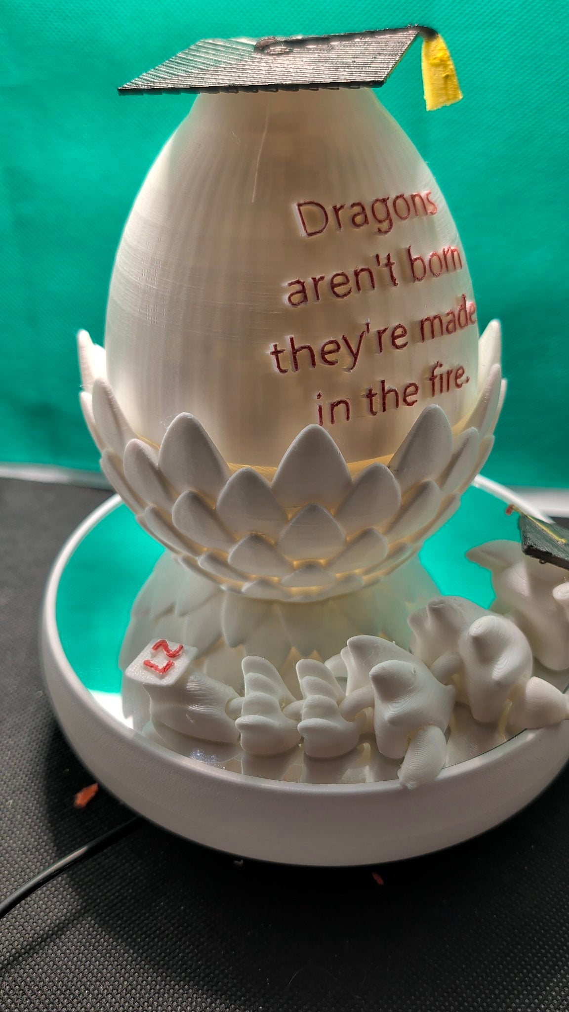 Baby Dragon Graduation Gift Set — Hatching Dragon Egg with Graduation Cap
