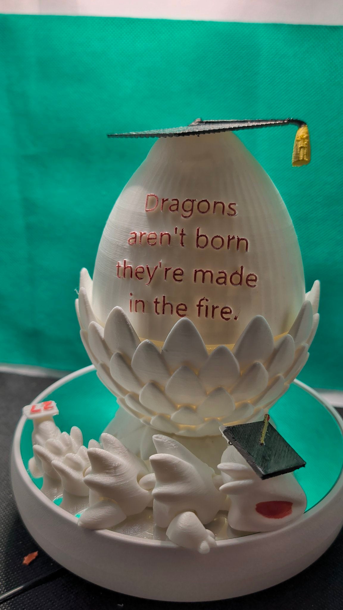 Baby Dragon Graduation Gift Set — Hatching Dragon Egg with Graduation Cap