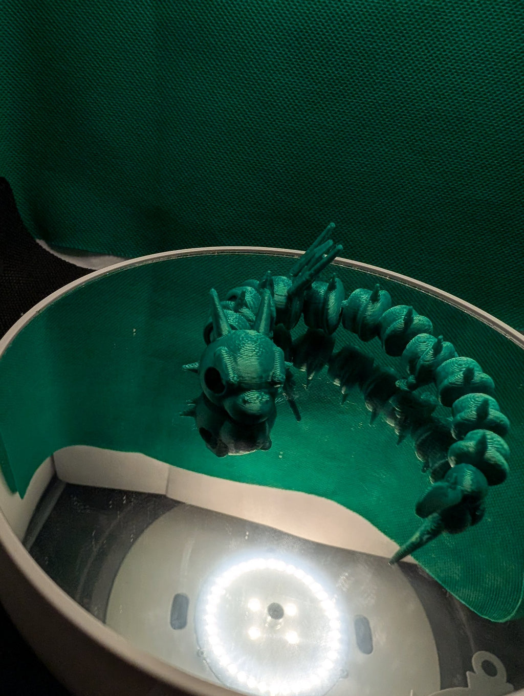Articulated Flexi Dragon – 3D Printed Teal Flexible Dragon Fidget Toy, Sensory Desk Toy Gift