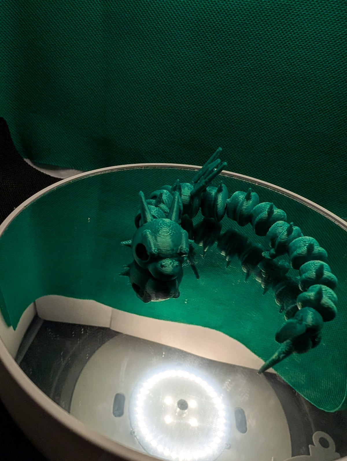 Articulated Flexi Dragon – 3D Printed Teal Flexible Dragon Fidget Toy, Sensory Desk Toy Gift