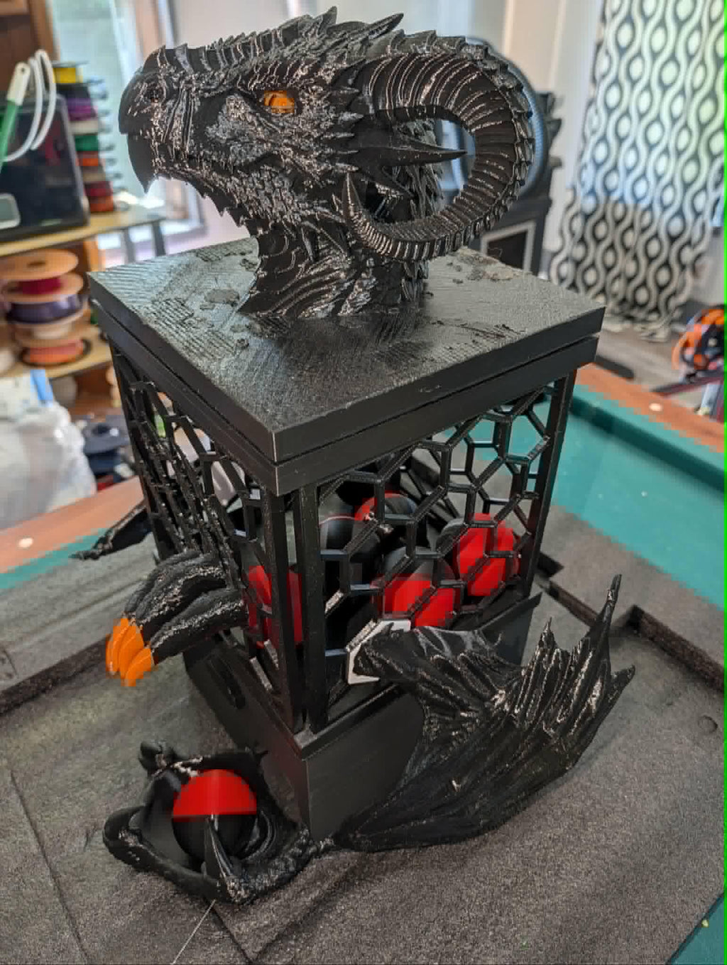 Dragon RR3D Capsule Gachapon Style Machine | 3D Printed Sensory Desk Toy, ASMR Interactive Art