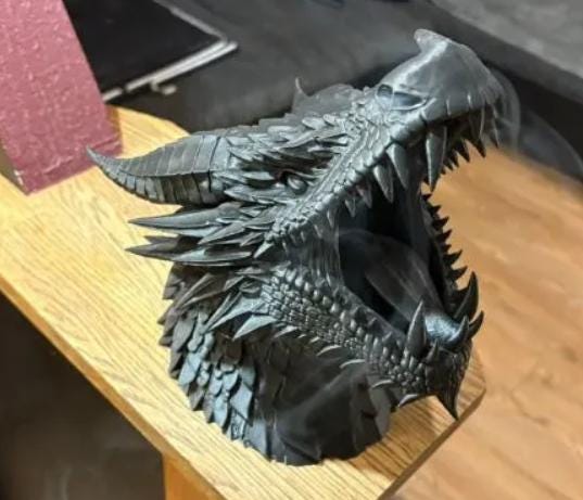 3D Printed Dragon Incense Burner – Smoke Exhaling Fantasy Sculpture Home Decor