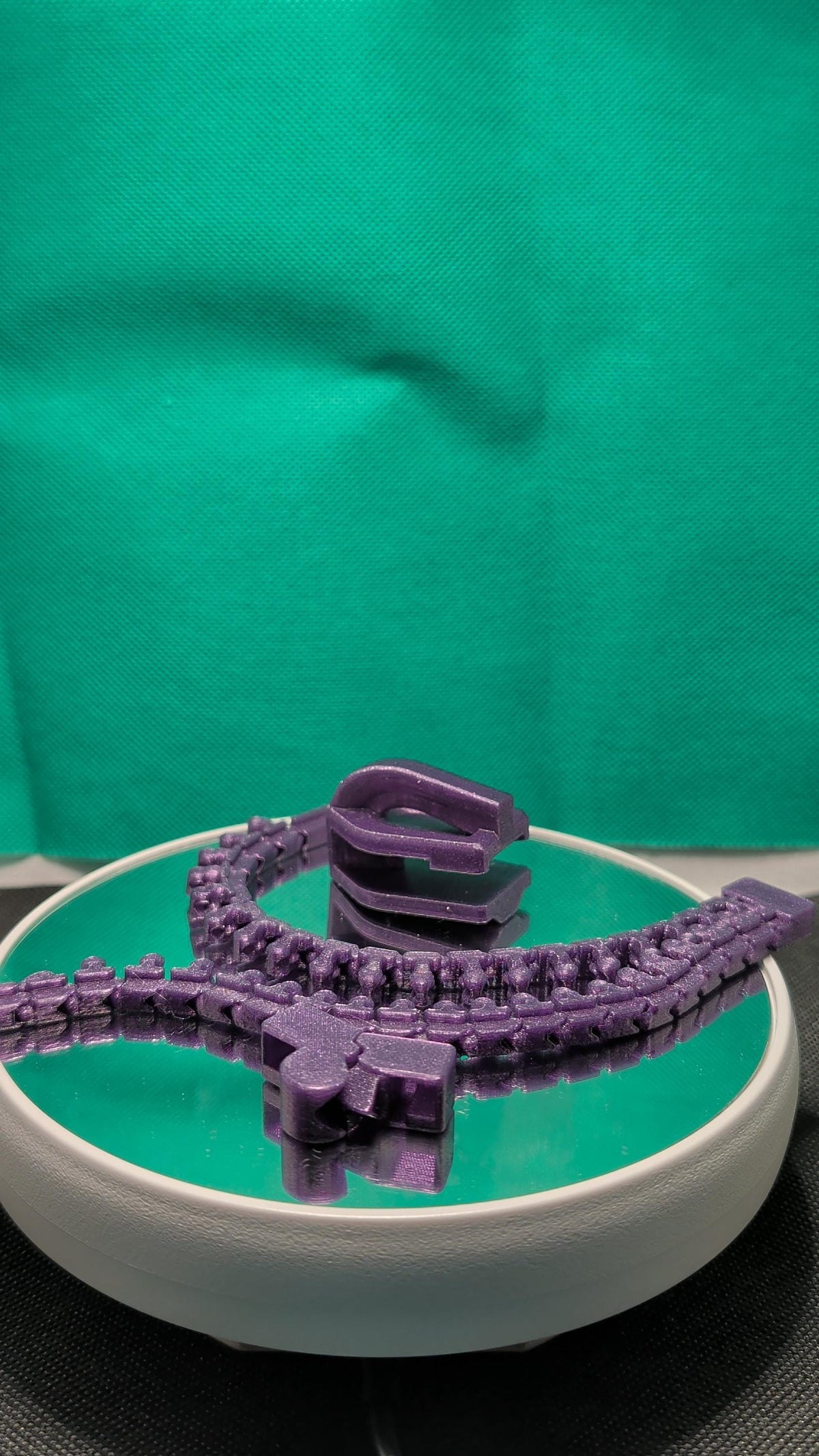 Chiari Malformation Awareness Zipper Charm, Purple 3D-Printed Fidget Keychain