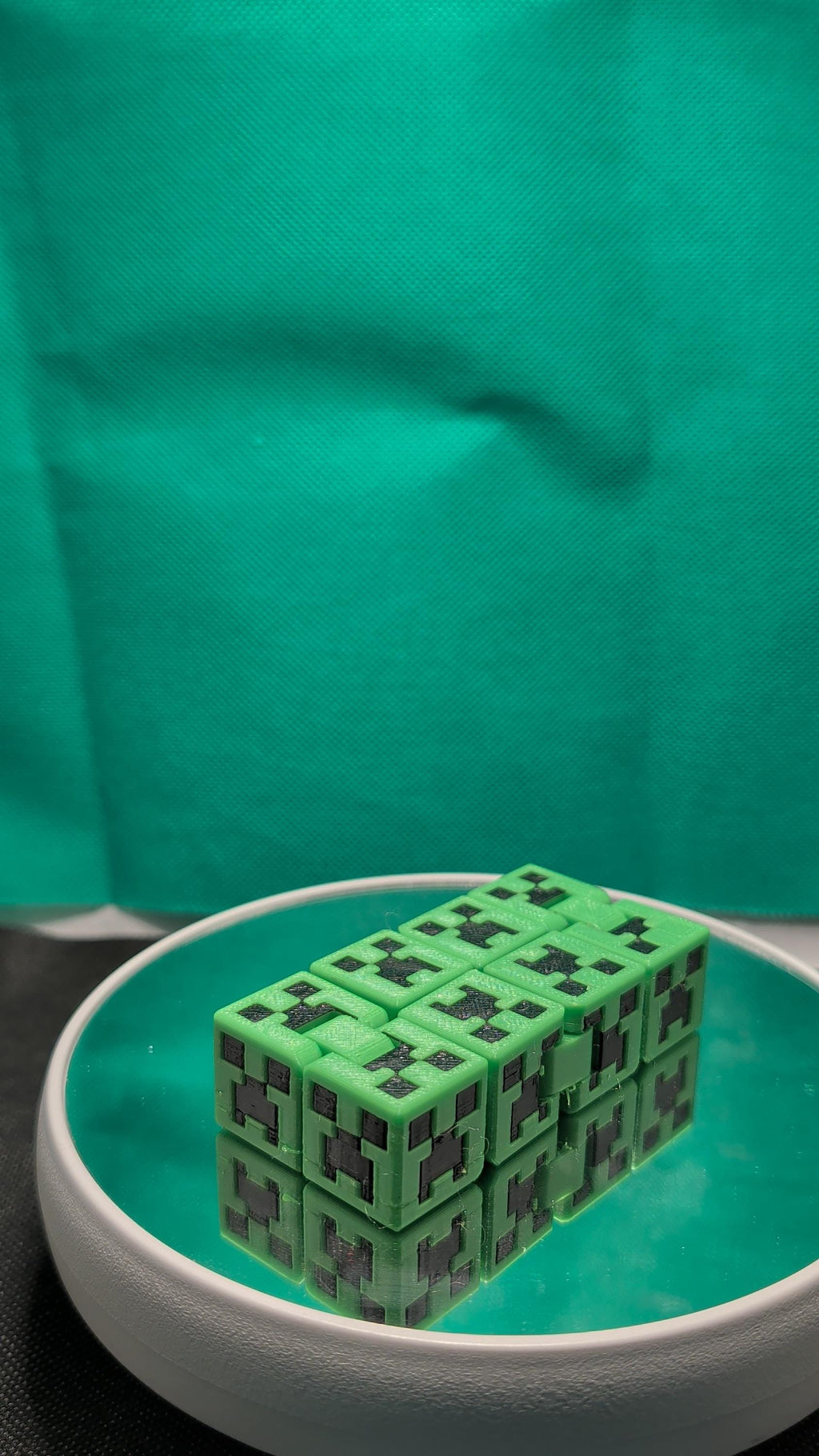 Minecraft Creeper Infinity Flip Cube | 3D Printed Sensory Fidget & Desk Accessory