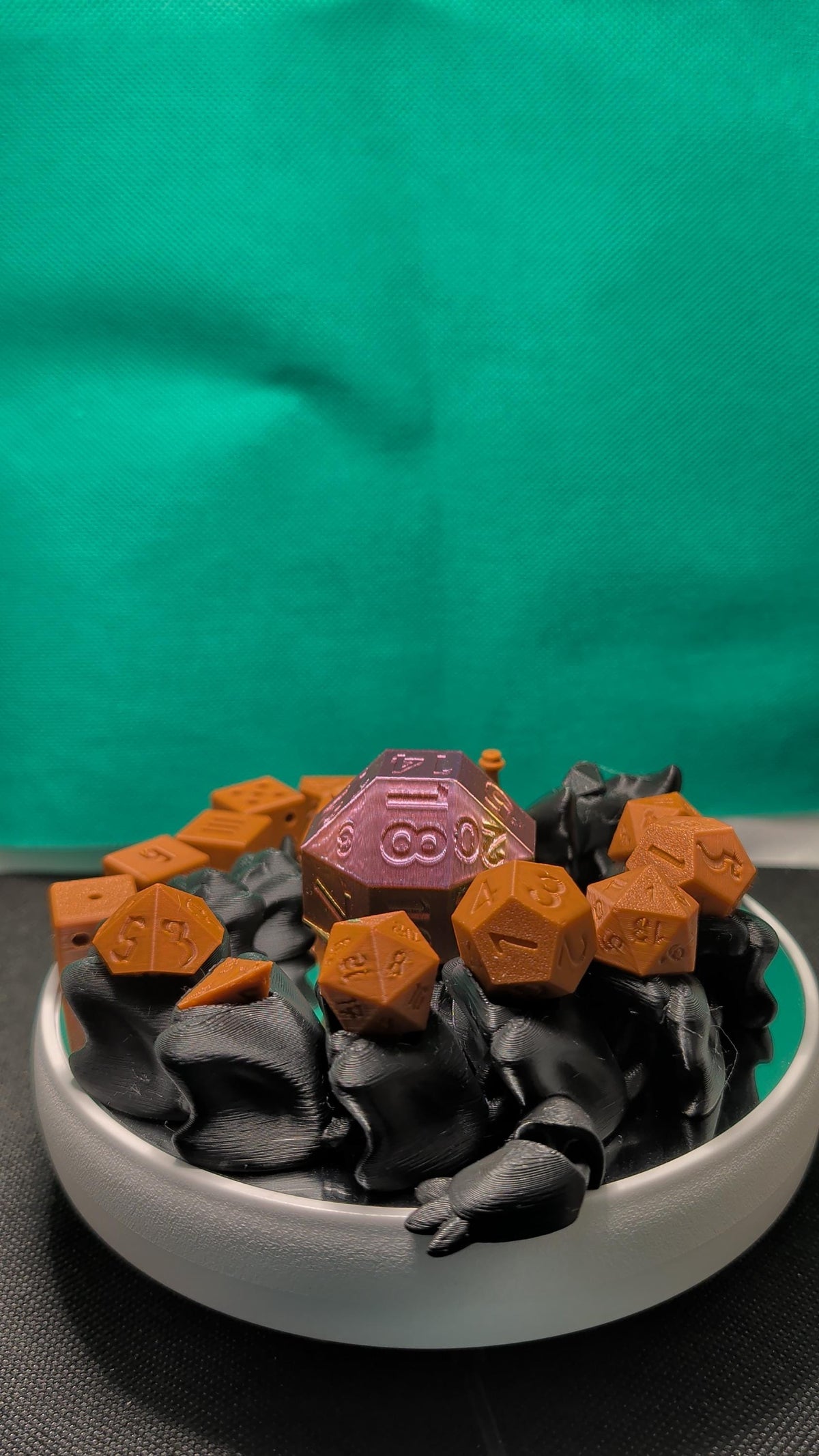 3D Printed Dice Dragon Guardian Set | Cursed Dice, Potion Pieces, Giant D20 (TTRPG Accessory)