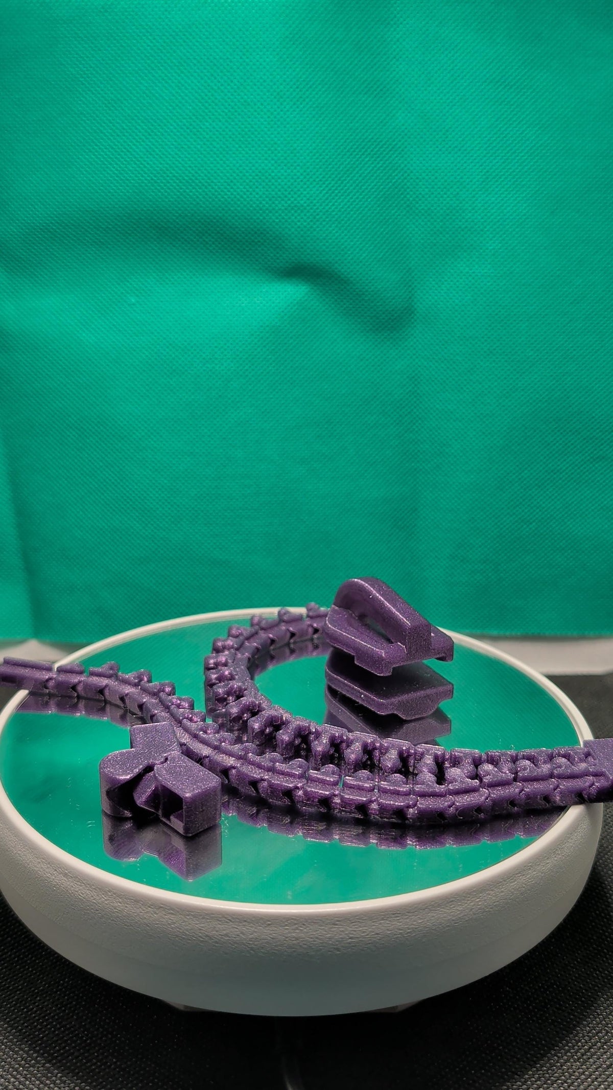 Chiari Malformation Awareness Zipper Charm, Purple 3D-Printed Fidget Keychain
