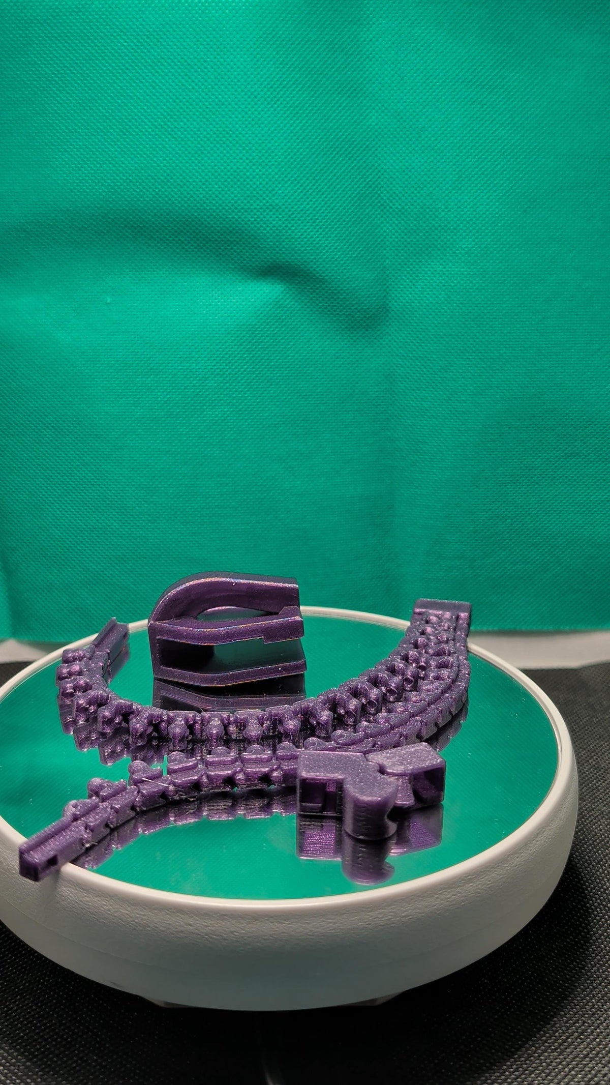 Chiari Malformation Awareness Zipper Charm, Purple 3D-Printed Fidget Keychain