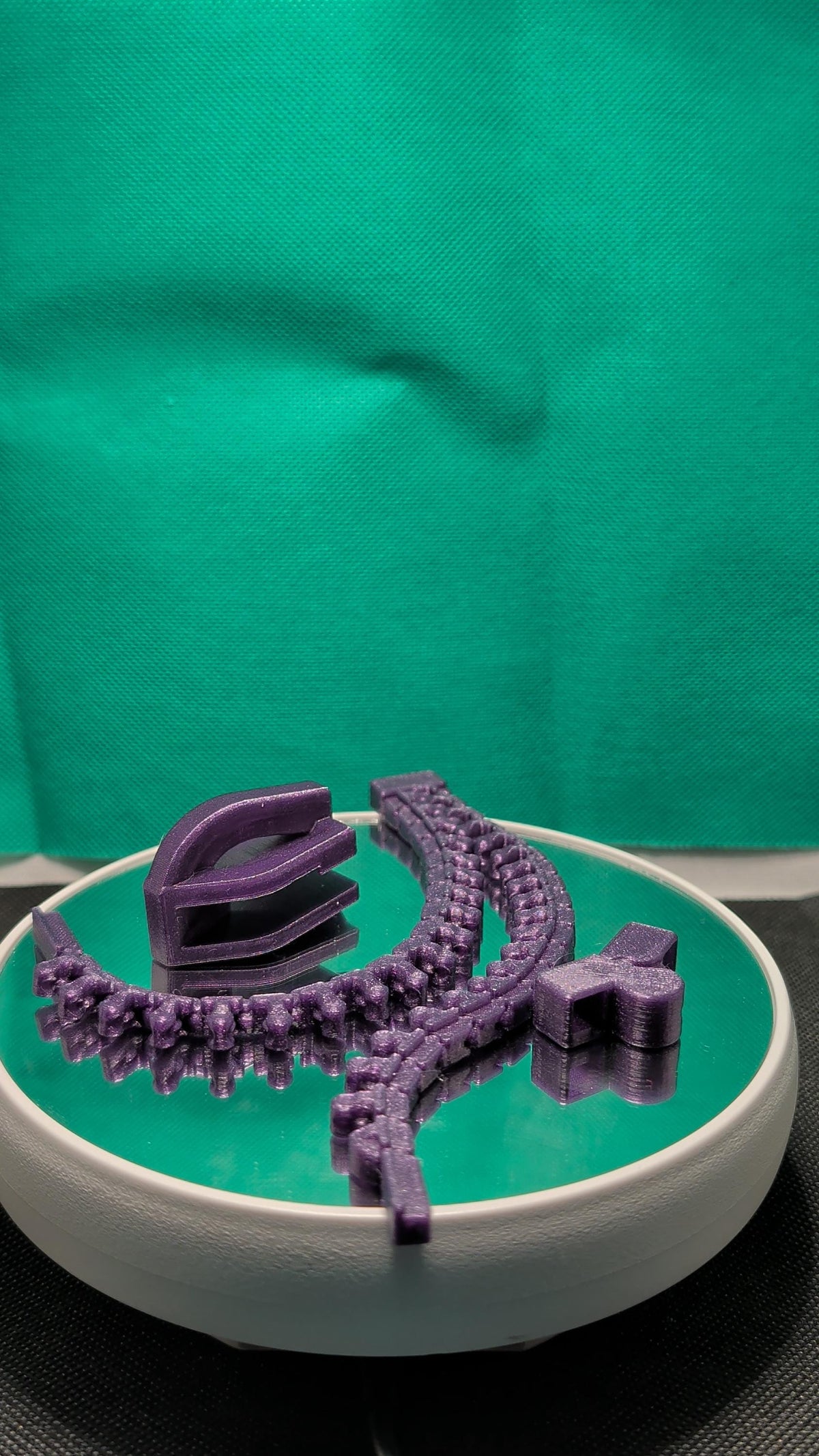 Chiari Malformation Awareness Zipper Charm, Purple 3D-Printed Fidget Keychain