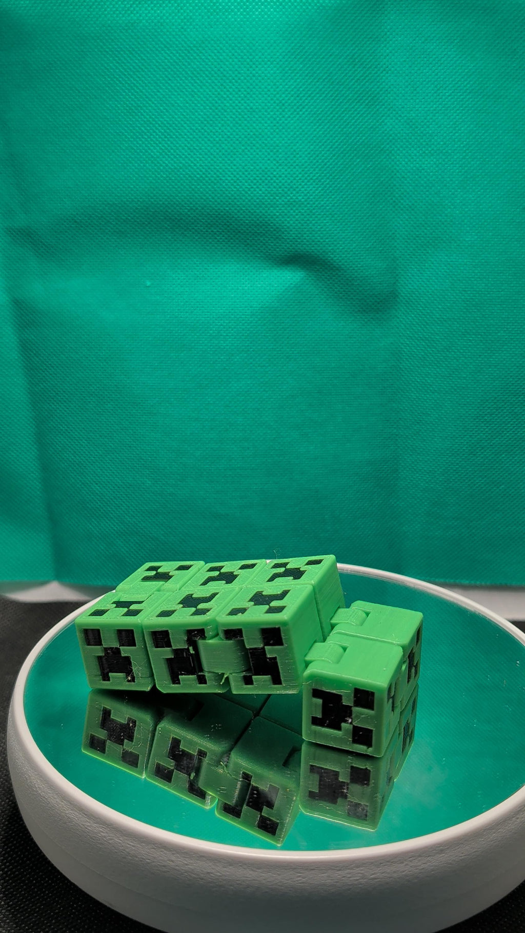Minecraft Creeper Infinity Flip Cube | 3D Printed Sensory Fidget & Desk Accessory