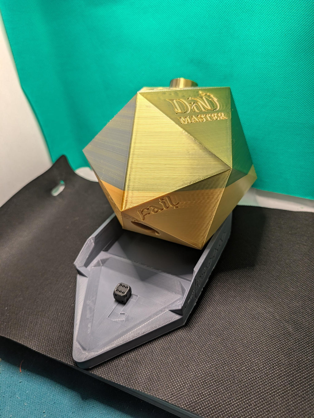 D20 Dice Tower with Tray – D&D Master Tabletop Roller (3D Printed)
