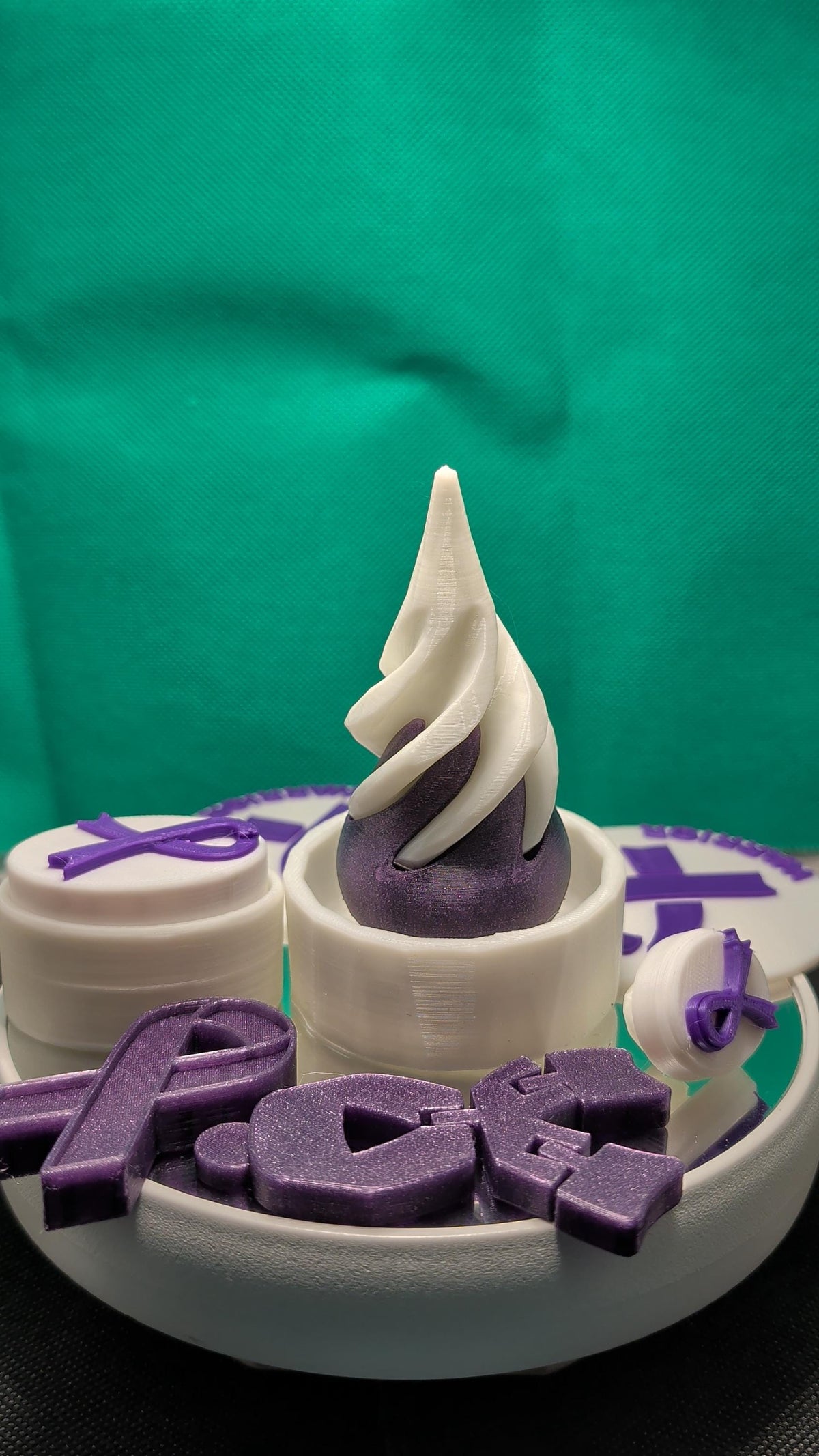 Chiari Malformation Awareness Package | Custom Spiral Fidget Awareness Ribbon Keychains Set | Support & Advocacy Gift