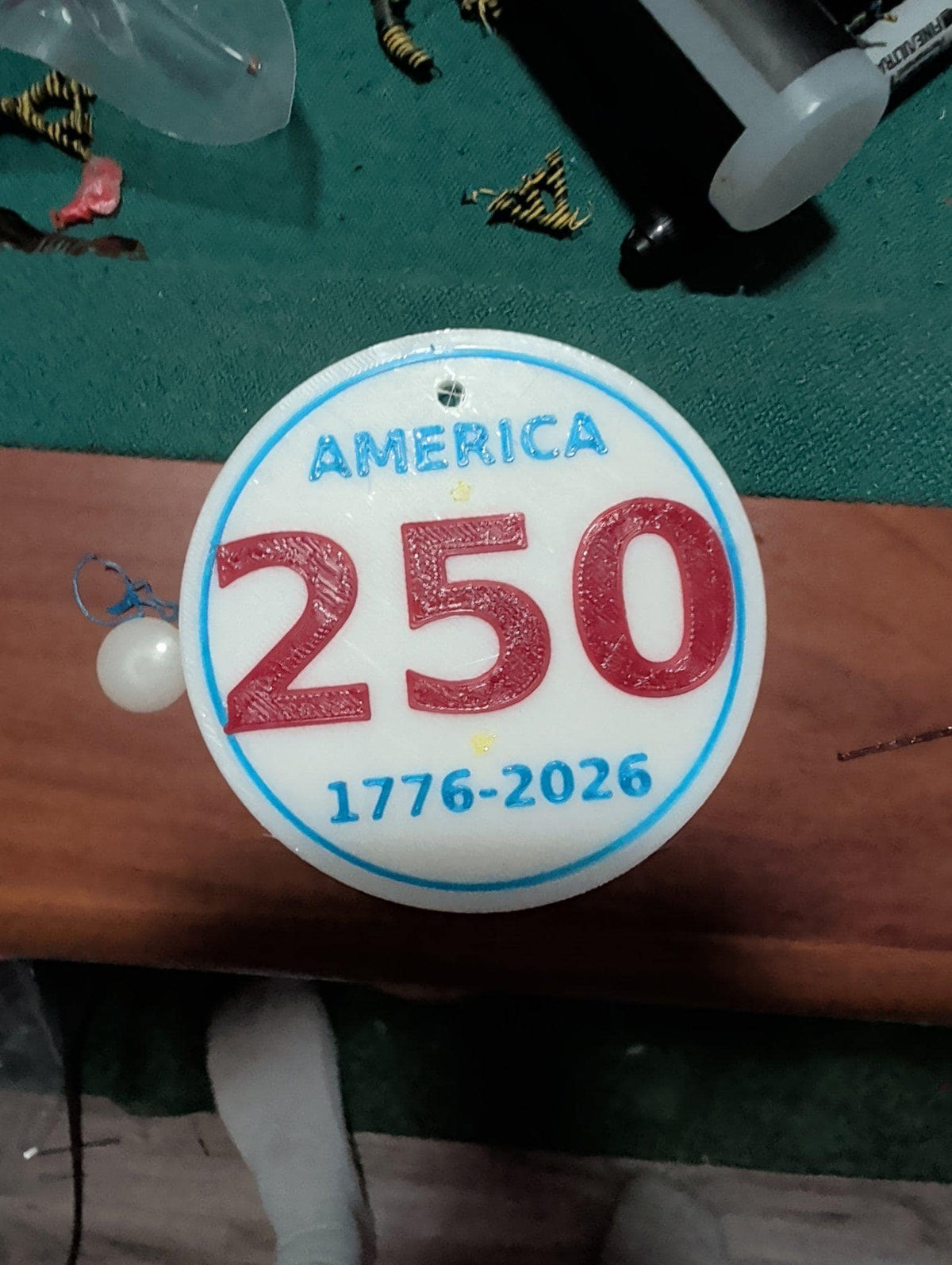 America 250th Birthday Ornament – 3D Printed Patriotic Christmas Decoration (Personalized)