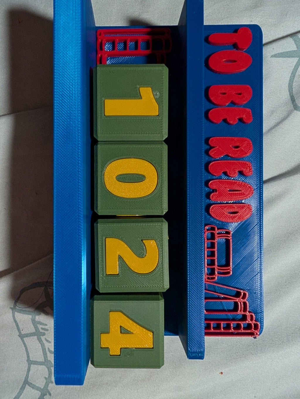 3D Printed TBR Book Counter – Multi-Color PLA Shelf Decor (0-9999)