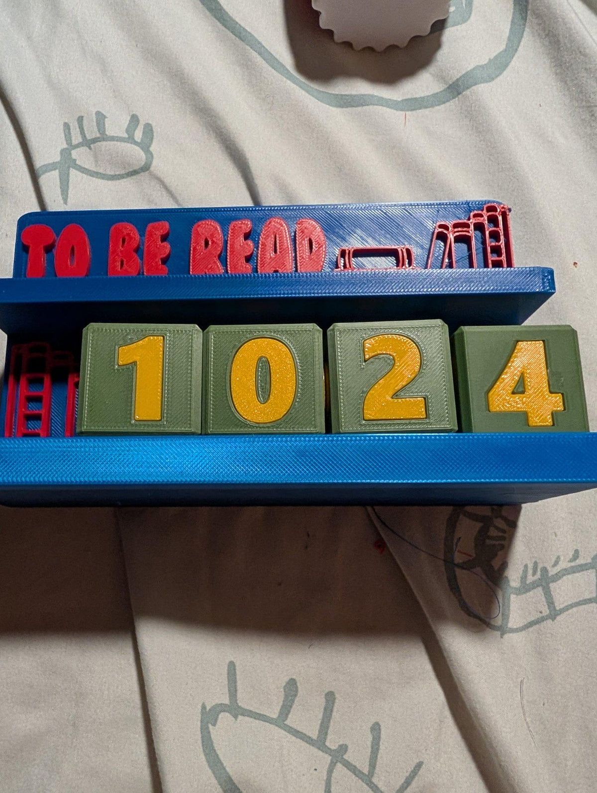 3D Printed TBR Book Counter – Multi-Color PLA Shelf Decor (0-9999)