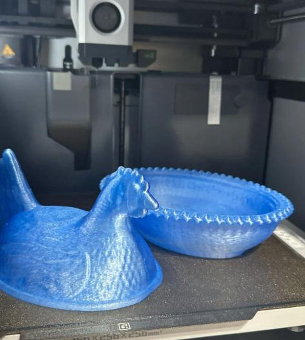 3D Printed Hen on Nest Bowl | Farmhouse Kitchen Storage (4" Long)