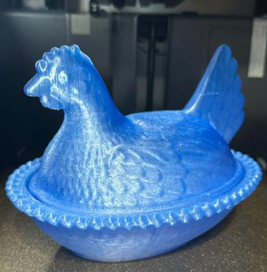3D Printed Hen on Nest Bowl | Farmhouse Kitchen Storage (4" Long)