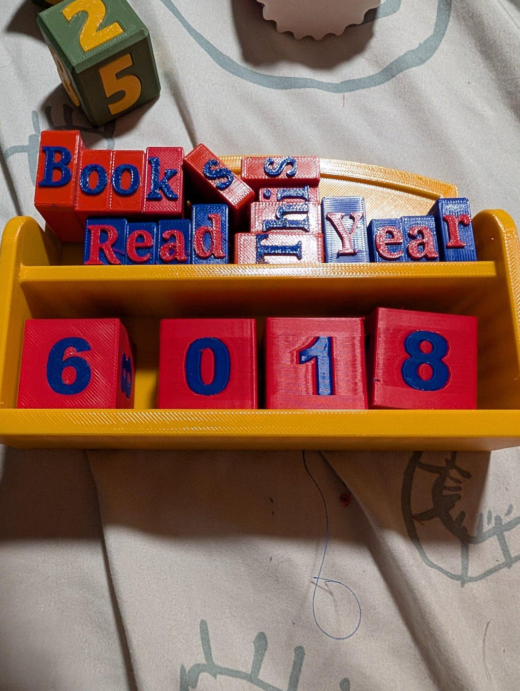 3D Printed Books Read This Year Tracker – Colorful Letter & Number Blocks (Gift for Readers)