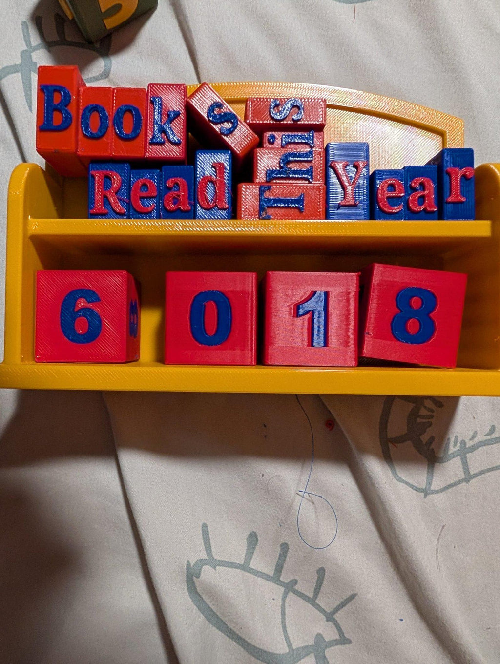 3D Printed Books Read This Year Tracker – Colorful Letter & Number Blocks (Gift for Readers)