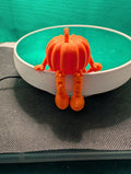 Articulated Pumpkin Shelf Sitter – Cute 3D Printed Halloween Decor, Posable Pumpkin Figurine